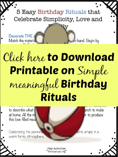 Simple love birthday rituals printable